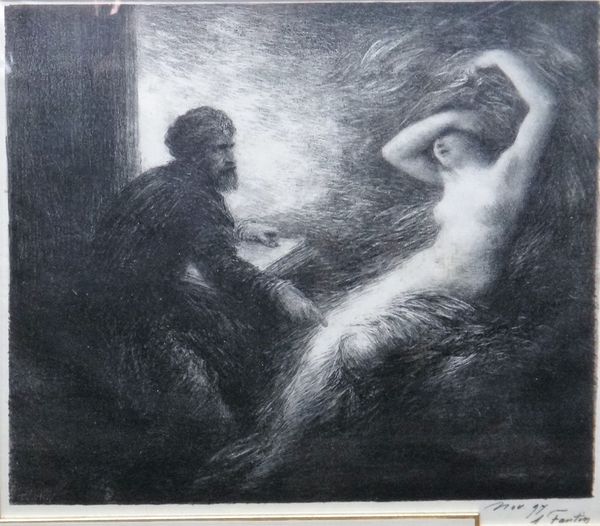 Henri Fantin-Latour (1836-1904), Evocation de Kundry, lithograph, with printed signature and date Nov 97, 40.5cm x 48cm.