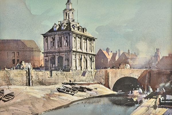 Rowland Hilder (1905-1993), Customs House, watercolour, pen and ink, signed, 35cm x 51cm. ARR Illustrated.