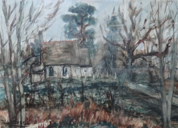 Paul Maze (1887-1979), The Chapel grounds, watercolour, signed, 56cm x 76cm.Provenance: Sotheby's West Marden Hall house sale, 17th September 1991, lo