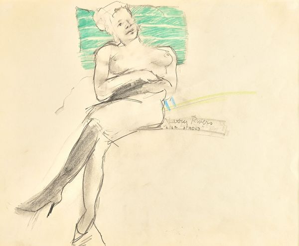 Larry Rivers (1923-2002), Lisa Stroud, pencil and coloured crayon, signed and inscribed, 34cm x 41cm. Illustrated.