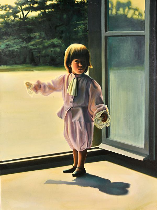 Antoni Taulé (b.1945), L'Enfant a la fenetre, oil on canvas, signed and inscribed on reverse, 130cm x 97cm. ARR Illustrated.