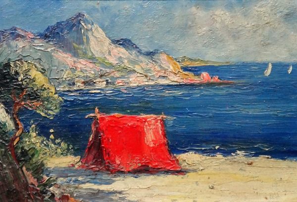 French School (20th century), La Corniche d'Oz, oil on board, 17.5cm x 24.5cm.