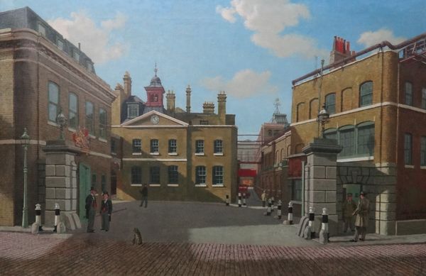 John Aldridge (20th century), The Anchor Brewery, Southwark, 1959, oil on canvas, signed and dated 1959, 60cm x 91cm.