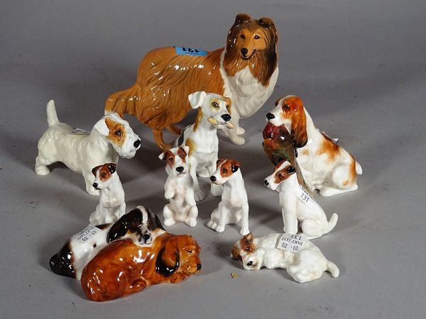 Royal Doulton; a group of ten various dog finials, the largest 14cm high, (10).   CAB