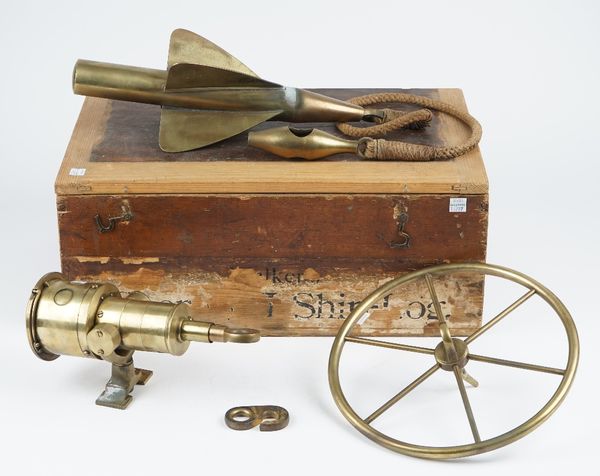 A Walkers Cherub III taffrail ship log with shoe and rotator, boxed and a Gyro Azimuth circle, boxed, (2). A/S