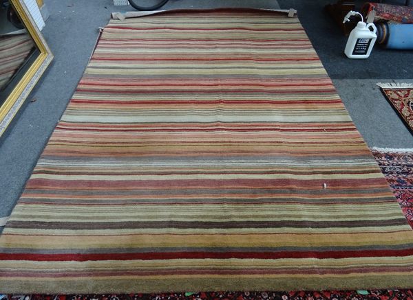 A machine made Indian carpet, stripes 'Harvest', 303cmx 204cm.  B2