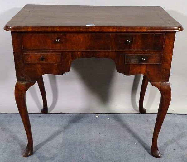 A late 18th century ash lowboy with three drawers about the knees, 80cm wide x 73cm high. D2