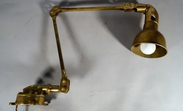 A Vintage style brass wall mounted anglepoise lamp.  S5M