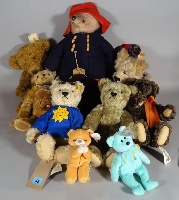 Toys comprising; mainly teddy bears including Paddington and Steiff, (qty).  S2B