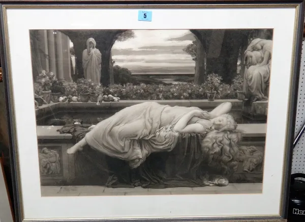 After Frederic, Lord Leighton, Summer Slumber, artists proof mezzotint by John Miller, 40cm x 55cm.  A1