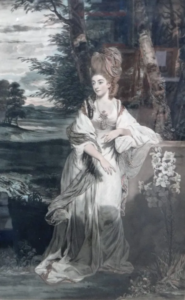 After Sir Joshua Reynolds, Lady Bampfylde, colour mezzotint by Thomas Watson; After John Raphael Smith, 'Retirement'; colour mezzotint by William Ward
