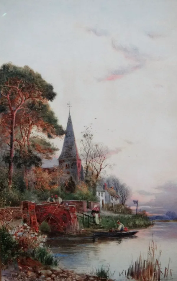 Walter Stuart Lloyd (1845-1959), River scene, water colour, signed, 54cm x 33.5cm. ARR