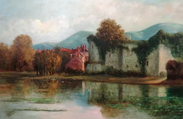 G. W. Parsons (late-19th/early 20th Century),  Amberley Castle, oil on canvas, signed, 59cm x 90cm.