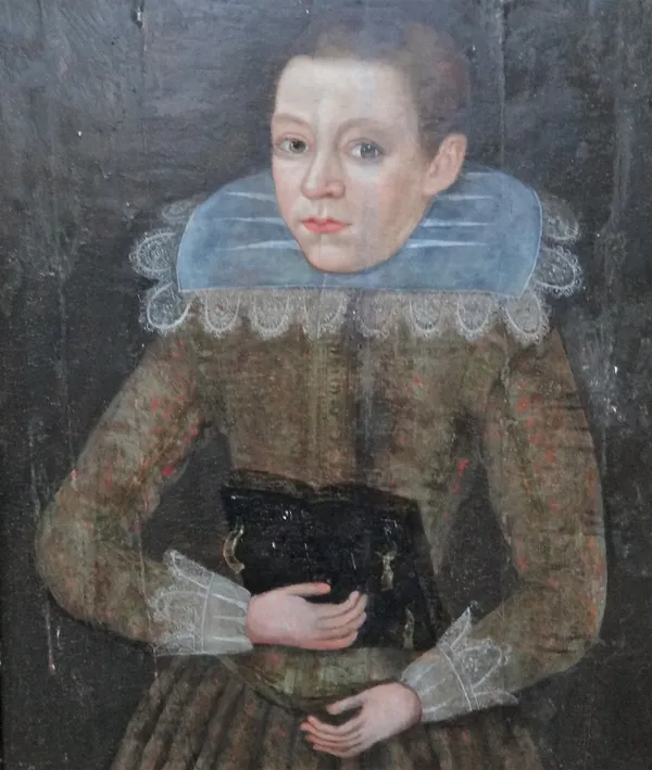 Continental School (17th century), Portrait  of a boy, oil on panel, 54cm x 45cm.