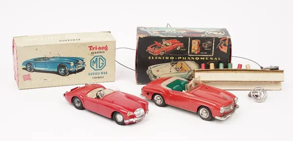 A Schuco 5503 Elektro-Phänomenal vintage toy car, boxed and a Triang electric MG series MGA 1/20 scale toy car, boxed, (2).