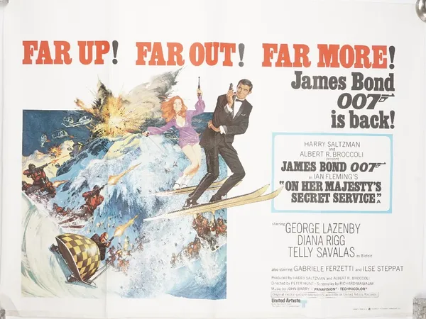 JAMES BOND:  'On Her Majesty's Secret Service', United Artists, (1969) UK. Quad, starring George Lazenby, artwork Frank McCarthy and Robert McGinnis,