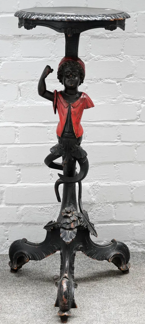 An 18th century style jardiniere stand, with blackamoor figural support, 94cm high.