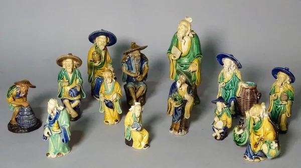 A group of thirteen Asian ceramic figures, the tallest 16cm (13).