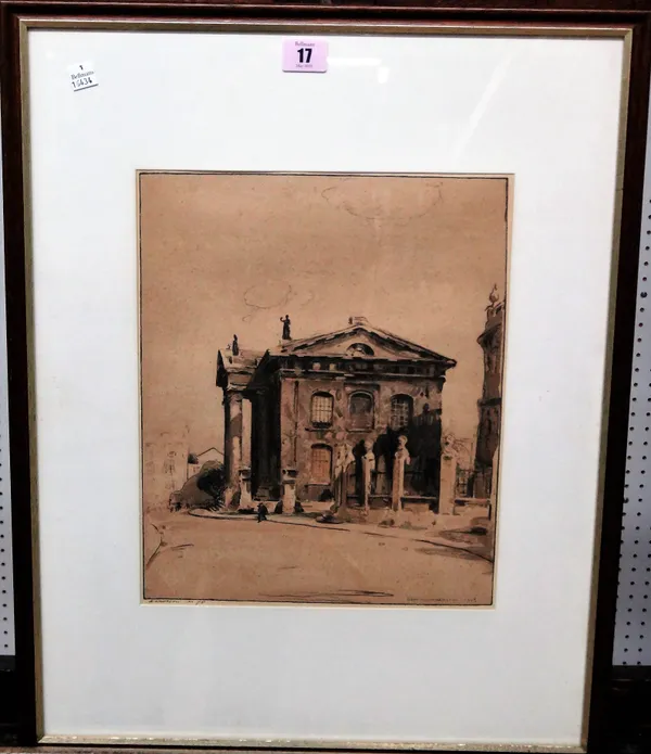 Sir William Nicholson (1872-1949) The Clarendon Building, lithograph, printed in colour, 32cm x 26cm.