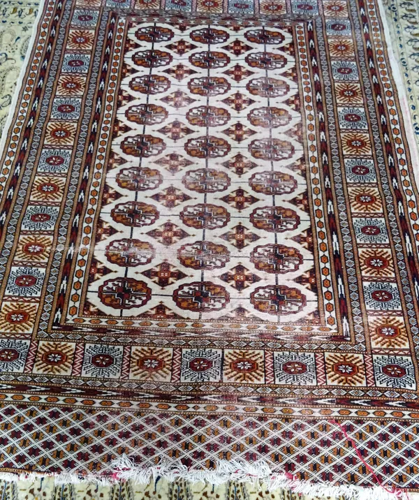 An Indian Bokhara rug, 185cm x 128cm.