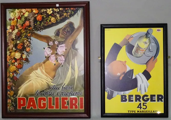 Two modern reproduction French advertising posters, the largest 69cm x 88cm, (2).