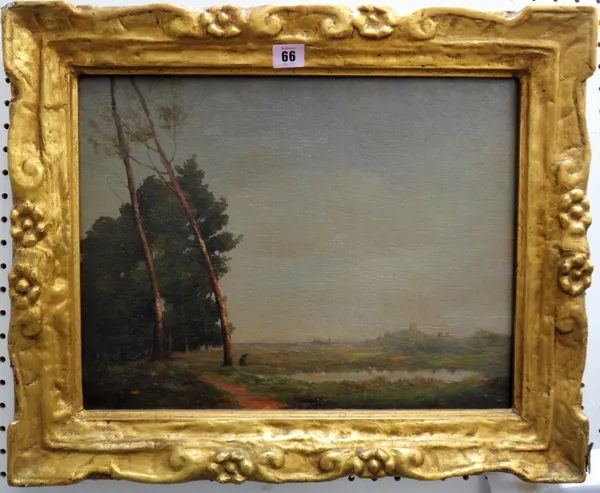 Dutch or Belgian school, 19th/20th century, landscape, oil on canvas, 34cm x 44cm.