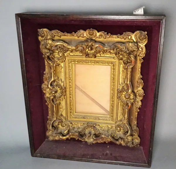 A 19th century gilt small picture frame with acanthus decoration, 54cm x 48cm.