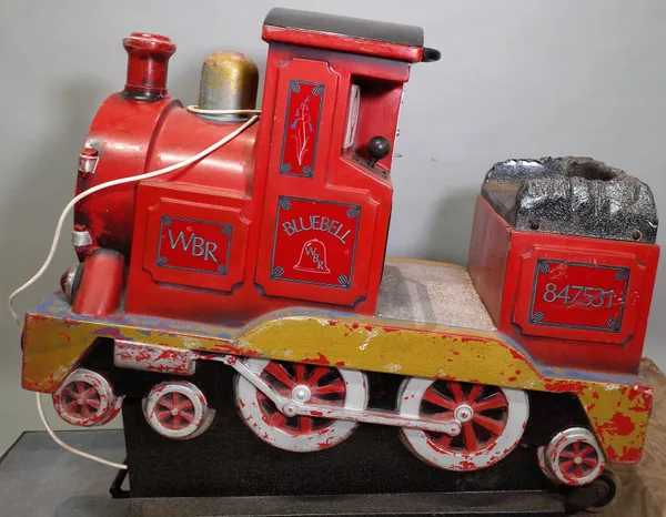 'Blue Ball', a coin operated ride on train, 116cm wide x 100cm high.