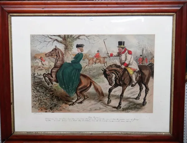 John Leech (1817-1864), Gone Away; A friendly mount, two chromolithographs, each 60cm x 80cm, (2).