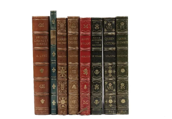 BINDINGS - Mandell CREIGHTON (1843-1901).  Queen Elizabeth. London: Boussod, Valadon & Co., 1896. 4to (319 x 245mm). Half title, coloured lithographed