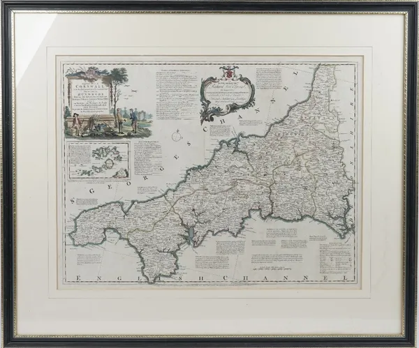 CORNWALL - Thomas KITCHIN (1718-84).  A New Improved Map of Cornwall from the Best Surveys and Intelligencies Divided into its Hundreds. London: Print