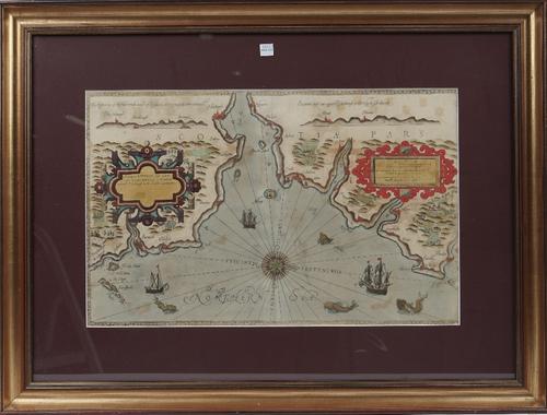 [WAGHENAER, Lucas Janszoon (1533-1606)].  A Description of the coastes betweene Bamburgh & Aberdeine whereof Edenburgh is the chiefest marttowne. [Lon