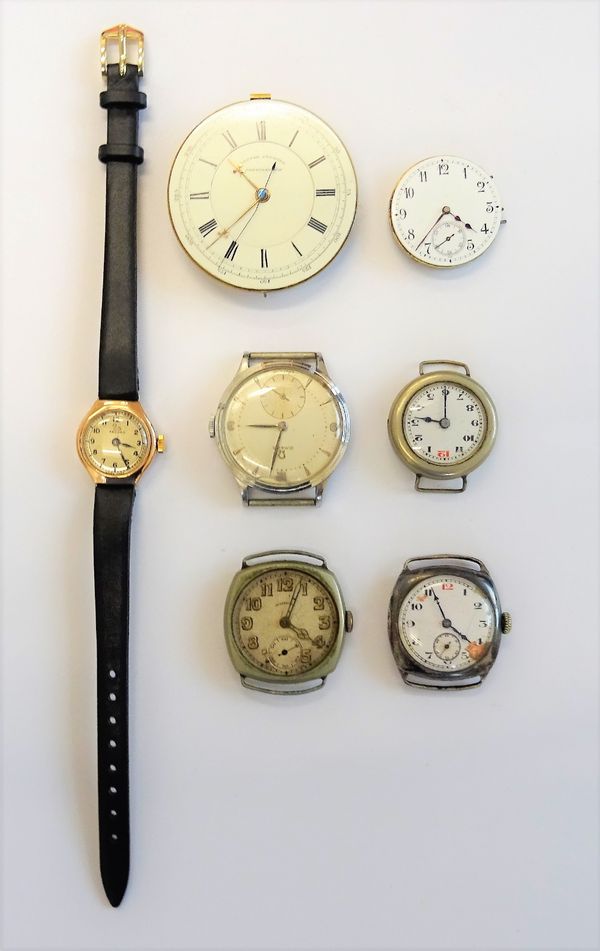 An Omega steel circular cased gentleman's wristwatch, the signed silvered dial with Arabic and arrow shaped numerals and with subsidiary seconds, a Re