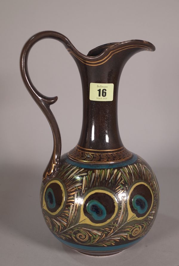 A Doulton Lambeth stoneware ewer, 29cm high.