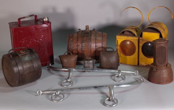 A quantity of collectables, including; a 'Shell' petrol can, lanterns and sundry.