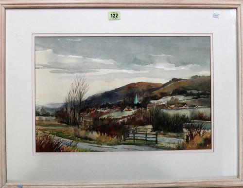 Hugh Knollys (1918-2006), South Harting, Sussex, watercolour, 29cm x 45cm.