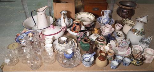 Ceramics and glass, a large quantity of mainly 20th century decorative items, including jugs, bowls, part tea sets and sundry, (qty).