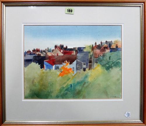 Dorothea Patterson (20th century), Rooftops, Kitsbury Road, Berkhamstead; Swalewdale; Downland view, a group of three watercolours, all signed, the la