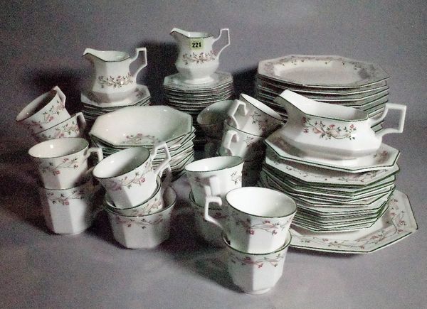 Ceramics, an extensive part dinner and tea service by 'Johnson Brothers' in the 'Eternal Beau' pattern, (qty).