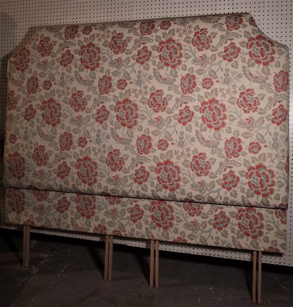 J.P Baker; a fabric upholstered headboard, 180cm wide x 164cm high,