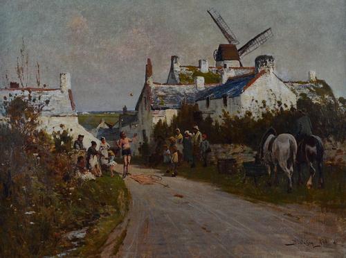 Buckley Ousey (British, 1850-1889), The Juggler, signed and dated 'B Ousey 1888' (lower right), oil on canvas, 75 x 100cm.