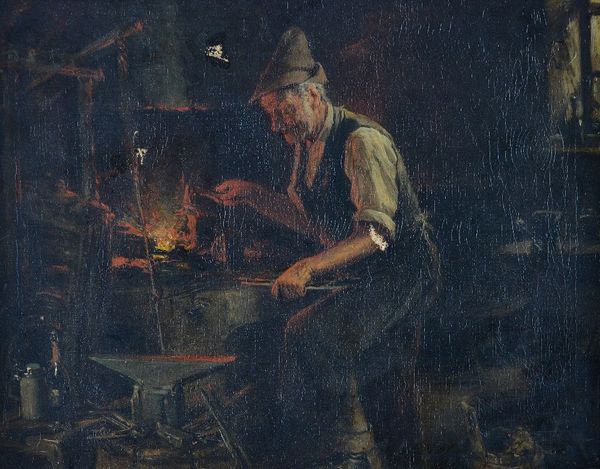 Hermann Armin Kern (Hungarian, 1839-1912), A Blacksmith at Work, signed and dated 'Kern H 1901' (lower right), oil on canvas, 40 x 51.5cm.