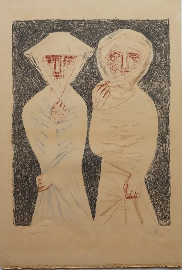 Massimo Campigli (Italian, 1895-1971), La Passegiata, 1952, signed, dated and numbered from an edition of 200 in pencil 'Campigli 52' (in lower margin