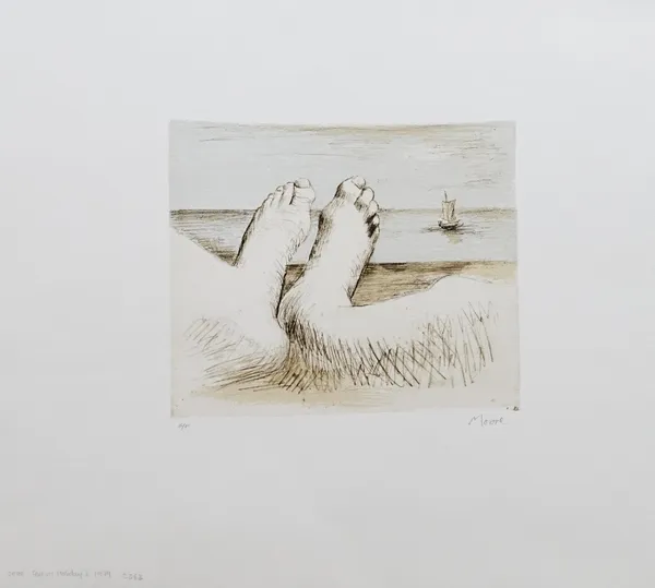 Henry Moore (British, 1898-1986), Feet on Holiday I, 1979, (Cramer 563), signed and inscribed in pencil 'Moore S/P' (in lower margin), lithograph, 21