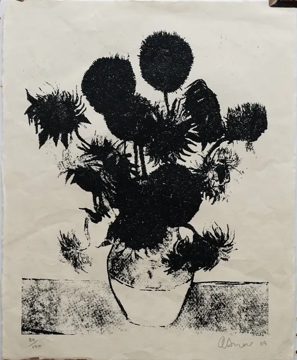 Mark Alexander (British, b. 1966), Flowers in a vase, signed, dated and numbered in pencil 'Alexander 09, 80/120' (in lower margin), print, 54 x 43cm