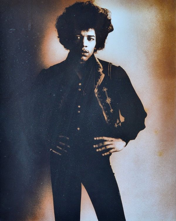 Bruce Fleming (British, b. 1937) JIMI HENDRIX, 1967: a limited edition portrait photograph of Jimi Hendrix taken by photographer Bruce Fleming at Flem