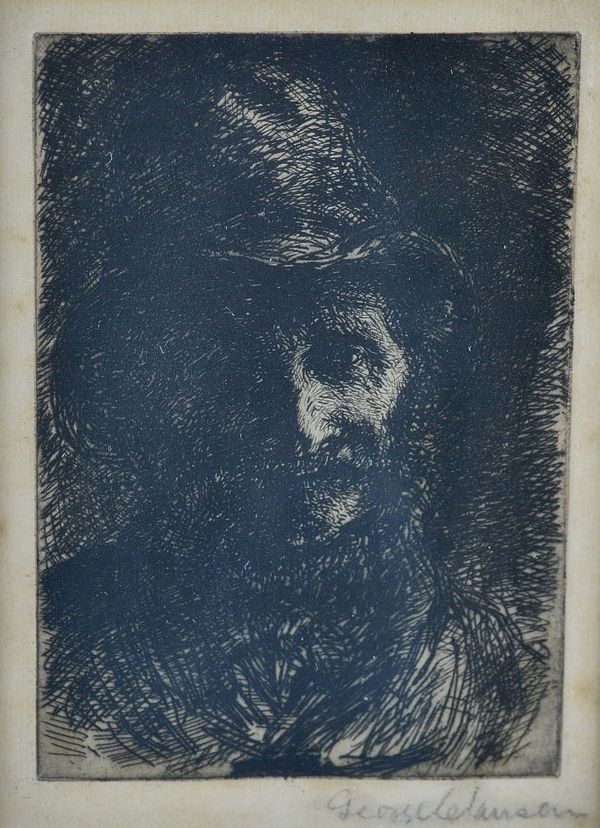 Sir George Clausen (British, 1852-1944), Old Joe, signed in pencil 'George Clausen' (in lower margin), 12 x 8cm