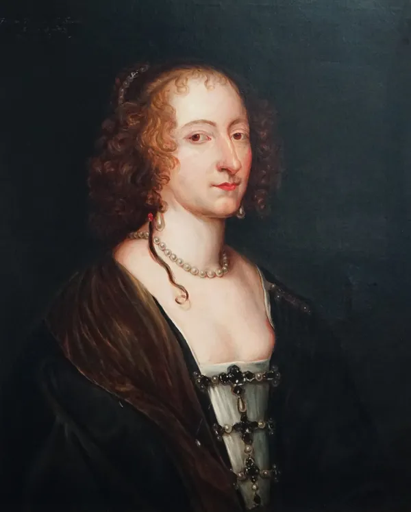 After Anthony Van Dyck, Portrait of the Duchess of Somerset (1599-1674), inscribed 'Duchess of Somerset' (upper left), oil on canvas, 74 x 61cm.