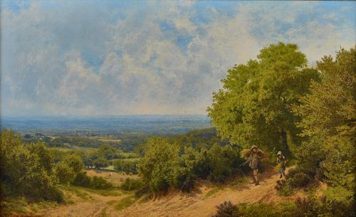 John Clayton Adams (British, 1840-1906), Weald View, signed and dated 'Clayton Adams 1881' (lower left), oil on canvas, 39.5 x 65cm.