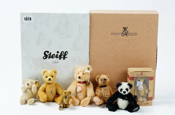 A group of ten Steiff Club animals, to include a blue elephant 2007, boxed, two further Steiff teddy bears and four other bears (16).